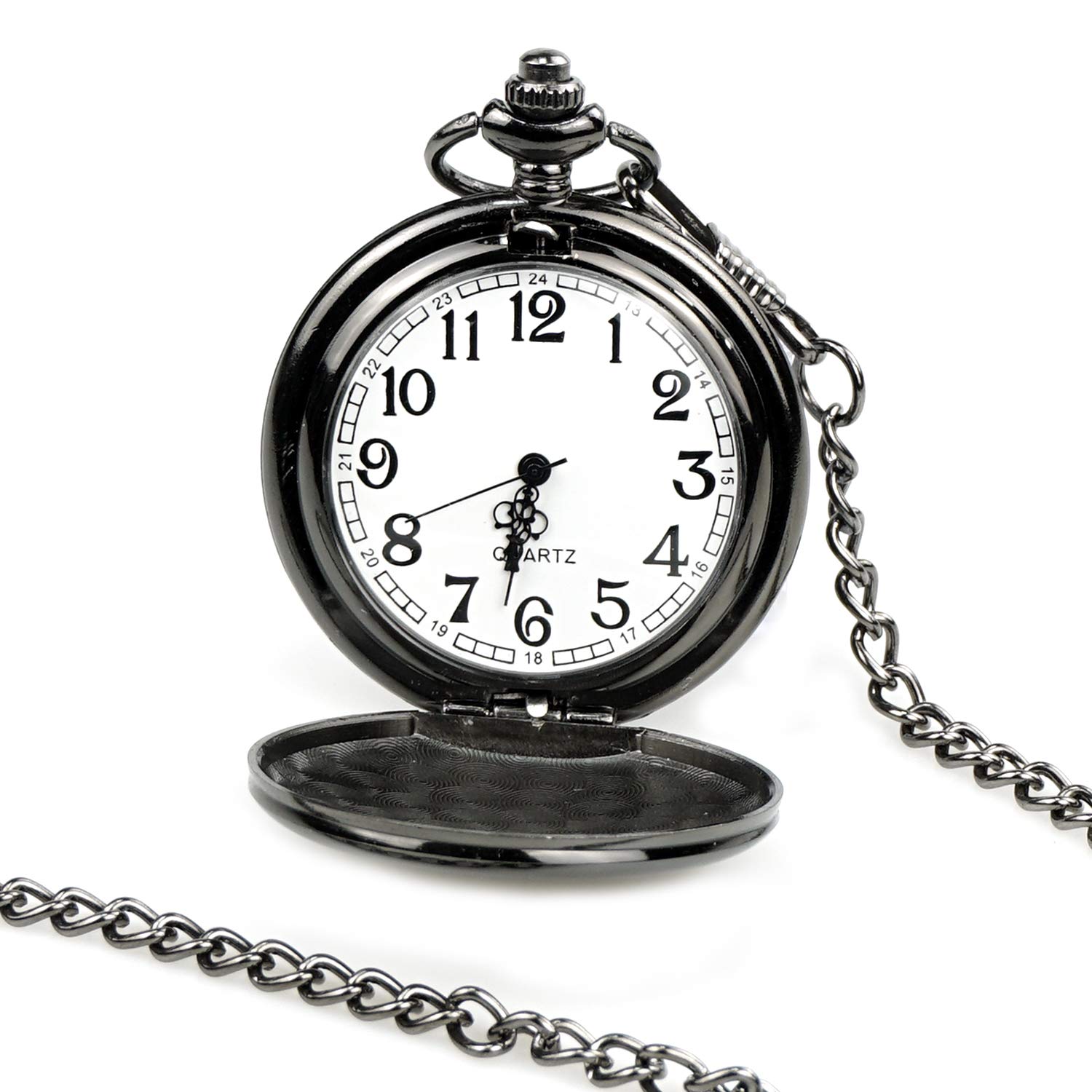 FUNGORGT Pocket Watch for Men Vintage Quartz Engraved Pocket Watch for Dad with Chain & Dad Christmas Birthday Christmas Gifts