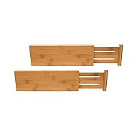 Lipper International 8895 Bamboo Wood Custom Fit Adjustable Dresser Drawer Dividers, Set of 2