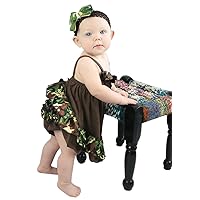Petitebella Brown Camouflage Swing Top Bloomer Outfit Baby Clothing Nb-24m