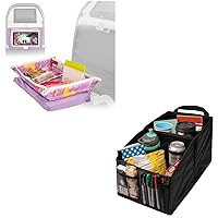 Lusso Gear Kids Tray Table Cover - Unicorns and Car Seat Organizer - Black