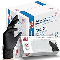 Basic Medical Black Nitrile Exam Gloves - Latex-Free & Powder-Free - NGPF 1045 (Case of 1,000), Medium