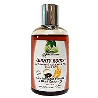 Fountain Mighty Roots Organic Edge Growth Treatment with Jamaican Black Castor Pimento Oil and Satin Cap For 3 Times The Growth 4 Ounces