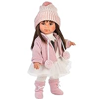 Llorens 1053528 Sara Doll with Brunette Hair and Brown Eyes, Fashion Doll with Soft Body, Includes Trendy Outfit, 35 cm