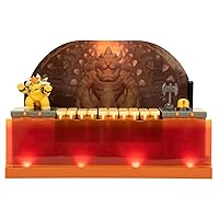 Super Mario Nintendo Deluxe Bowser Battle Playset with Lights and Sounds, 2.5 Inch Bowser Action Figure Included