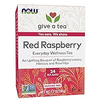 NOW Foods, Women's Righteous Raspberry Tea, Floral Bouquet of Raspberry Leaves, Hibiscus and Rose Hips, Caffeine-Free, Premium Unbleached Tea Bags with No-Staples Design, 24-Count