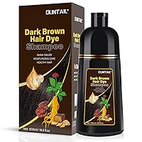 DUNTAIL Dark Brown Hair Dye Shampoo for Gray Hair 500ML Instant Hair Color Shampoo for Men&Women 3 in 1 Color Shampoo for Dark Hair-Colors in Minutes-Long Lasting-Safe & Easy to Use(New upgrade)