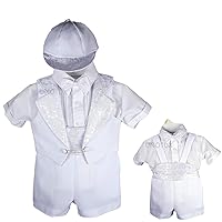 Unotux Baptism Christening Boy Formal Vest Shorts White Suit Gown Outfit Hat 0-5