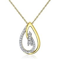 Kobelli Natural Diamond Journey Pendant in 10K Yellow Gold with 10K Yellow Gold Chain (18