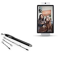 BoxWave Stylus Pen Compatible with Facebook Portal+ - EverTouch Capacitive Stylus, Fiber Tip Capacitive Stylus Pen for Facebook Portal+ - Jet Black