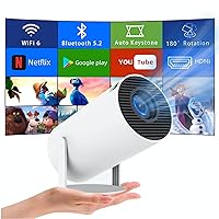 Portable Projector WiFi Bluetooth: Auto Keystone Mini projector for IOS Android Phone Laptop TV Stick HDMI USB (HY300)