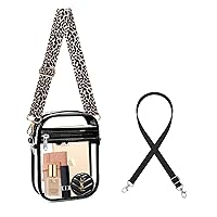 Clear Crossbody Purse Bag, Clear Bag Stadium Approved with Front Pocket for Concerts Sports Festivals