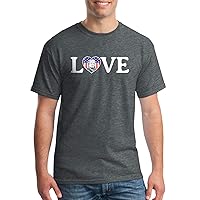 Threadrock Men's Love Trump American Flag Heart (Horizontal Love) T-Shirt - Large, Dark Heather