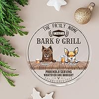 Christmas Acrylic Ornament Bark & Grille Proundly Serving Whatever You Brought Establi Ceramic Christmas Keepsake Funny Pet Dog Sublimation Ornament Blanks for Family 3 in