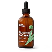 Rosemary & Castor Hair Oil 4 oz Promotes Hair Growth, Adds Shine and Softness to Hair, Encourages a Healthy Scalp