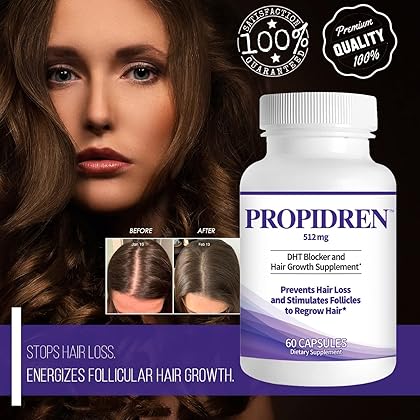 Propidren by HairGenics - DHT Blocker & Hair Growth Capsules to Prevent Hair Loss & Stimulate Hair Follicles, to Stop Hair Loss & Regrow Hair. Proprietary Anti-Hair Loss & Hair Regrowth Treatment.
