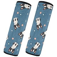 Boston Terrier Seatbelt Covers Car Seat Belt Cover Soft Comfort Seat Belt Covers for Adults Kids Car Seat Shoulder Strap Cushion Protector for Women Car Men Backpack, 2 Pack