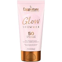 Glow with Shimmer Sunscreen Lotion SPF 50, Water Resistant Sunscreen, Broad Spectrum SPF 50 Sunscreen Travel Size, 2 Fl Oz Bottle