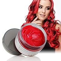 Hair Coloring Wax, Wine Red Disposable Instant Matte Hairstyle Mud Cream Hair Pomades for Kids Men Women to Cosplay Nightclub Masquerade Transformation