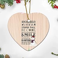 Snowman Wisdon Stand Tall is Cool Smile Housewarming Gift New Home Gift Hanging Keepsake Wreaths for Home Party Commemorative Pendants for Friends 3 Inches Double Sided Print Ceramic Ornament.