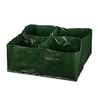 iPower PE Garden Planting Bed 23-Gallon Heavy Duty Plastic Raised Plant Grow Bag with 4 Partition Grids Potato Tomato Square Planter Pots Containers, for Vegetables, Fruits, Flowers, Herbs