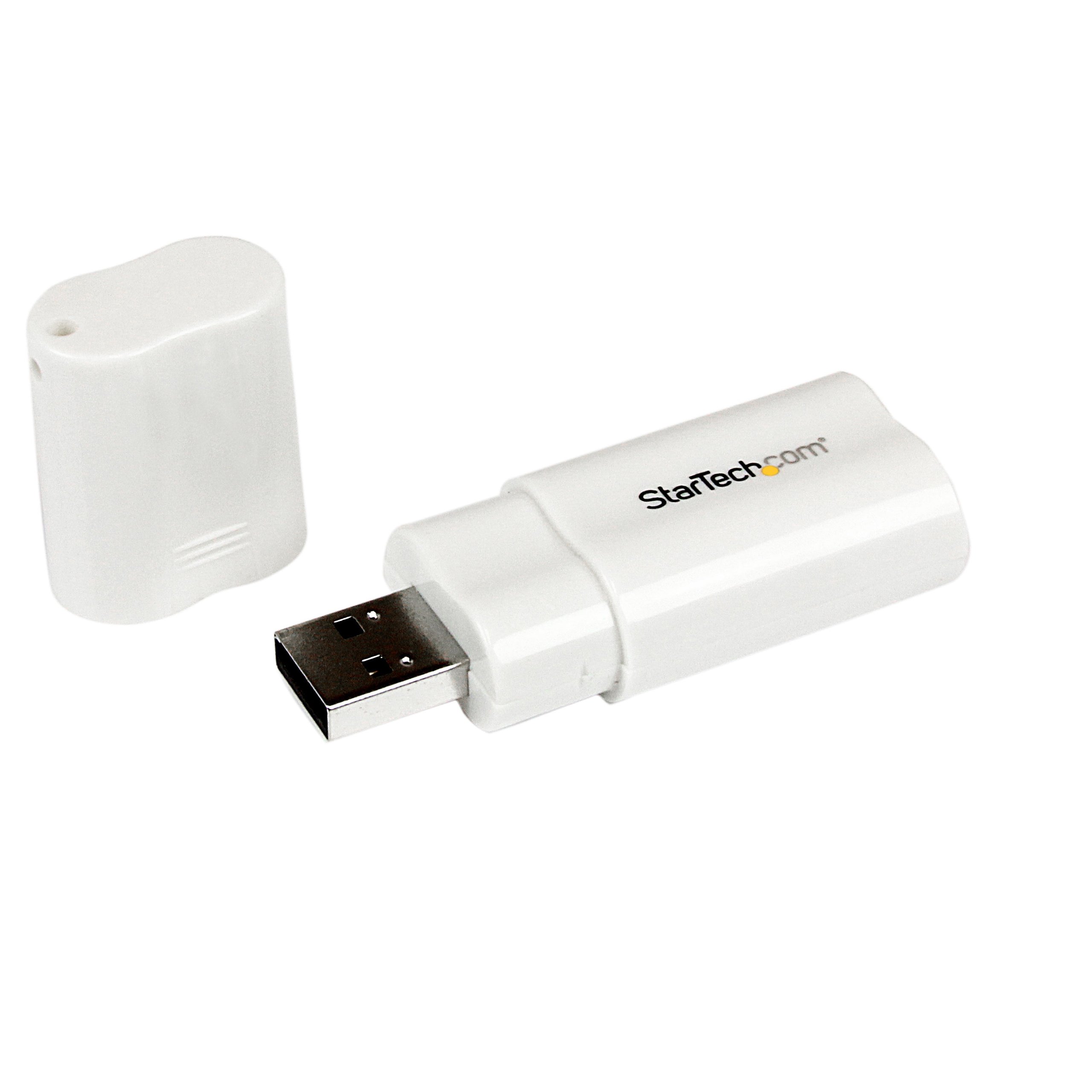 StarTech.com USB to Stereo Audio Adapter Converter ICUSBAUDIO, White, One Size