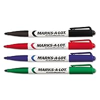 Avery 24459 Dry-Erase Markers, Bullet Tip, 4/PK, AST