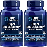 Super Bio-Curcumin Turmeric Extract 400mg, 90 Veg Caps (Pack of 2) - Vegetarian Capsule - Non-GMO - Highly Absorbable