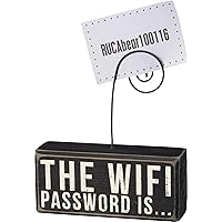 Primitives by Kathy 37176 Wood Photo Holder Block, The WIFI Password Is