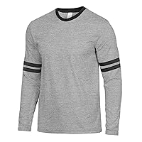 Long Sleeve Shirts for Men - Soft Comfy Casual Tee Round Neck Full Sleeves Men's Ringer T-Shirt