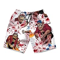 American Bigfoot Hawaiian Shirt for Men, Funny Sasquatch Button Down Mens Hawaiian Shirt Short Sleeve