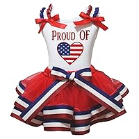 Petitebella Proud Of USA Heart Shirt Petal Skirt Outfit Nb-8y