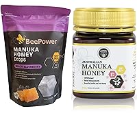 BeePower Manuka Honey Lozenges (40 Lozenges) & Manuka Honey MGO 83+ 8.8 Oz Bundle