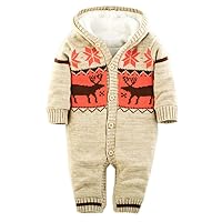 Newborn Baby Romper Christmas Clothes Knitted Sweaters Reindeer Outfit