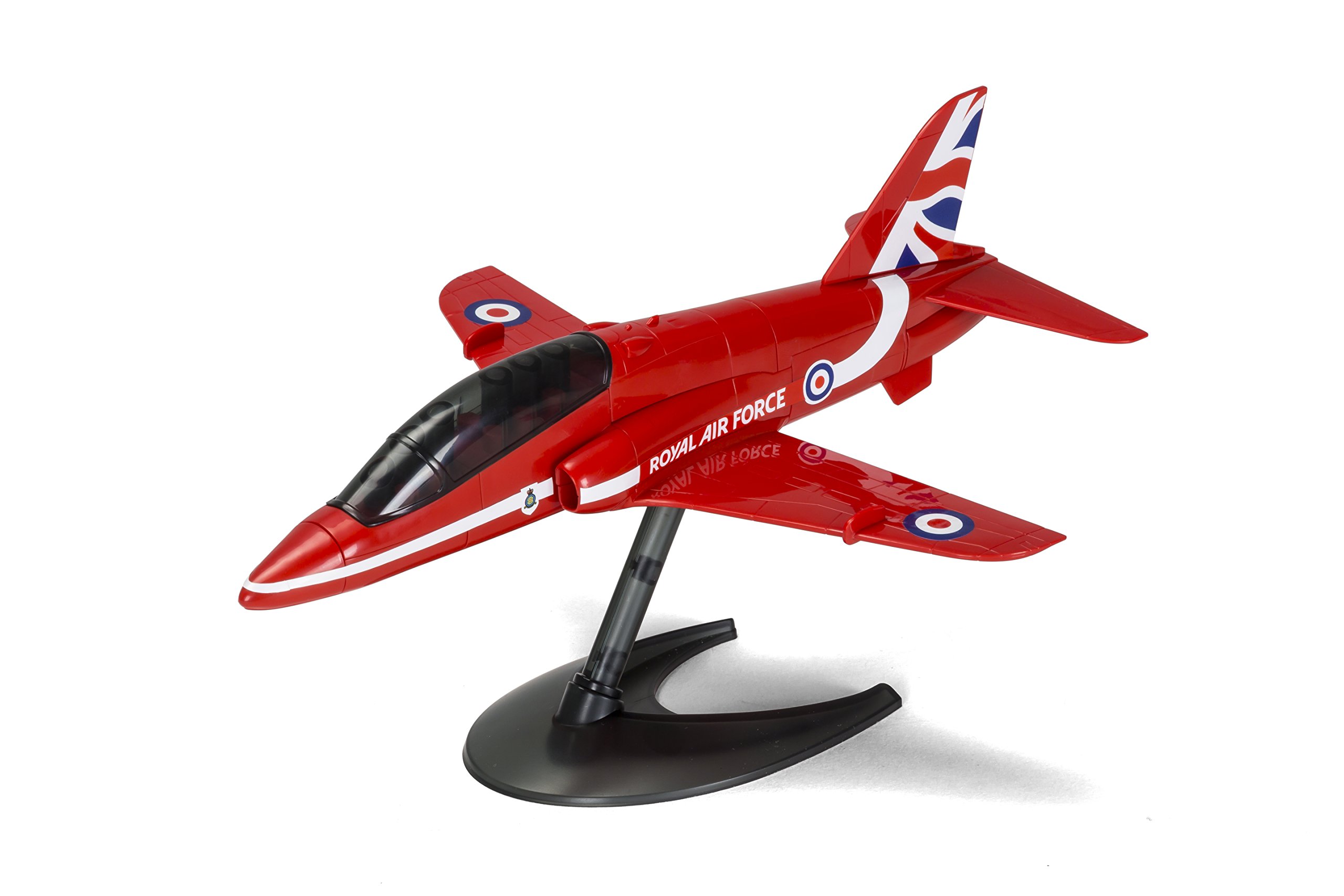 Airfix Quickbuild RAF Red Arrows Hawk Snap Together Plastic Model Kit J6018, Red & Black, 10 x 6 x 2 inches