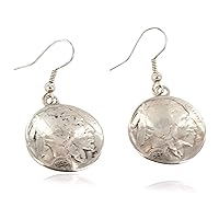 $150Tag Vintage Style OLD Buffalo Nickel Coin Certified Silver Navajo Earrings 18045-10 Made By Loma Siiva