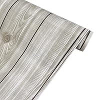 Grey Wood Grain Furniture Paper for Countertop Self-Adhesive Shelf Liner Door Sticker 17.7 Inch by 9.8 Feet