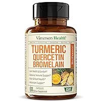 Quercetin with Bromelain & Turmeric Curcumin - Bromelain Supplement with Black Pepper. Immune & Joint Support Supplement - BioPerine & 700mg Organic Tumeric for Inflammation Balance & Allergy Support