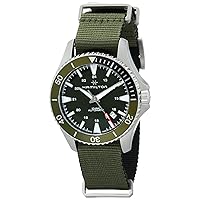 Hamilton Watch Khaki Navy Scuba Swiss Automatic Watch 40mm Case, Green Dial, Green Textile Strap (Model: H82375961)