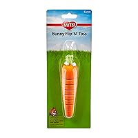Kaytee Bunny Flip-N-Toss Toy Carrot for Rabbits, Guinea Pigs, and Other Small Animals