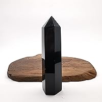 461g Natural Obsidian Crsytal Obelisk/Quartz Crystal Wand Tower Point Healing