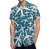 Plane Aircraft Airplane Jet Men's Shirts Short Sleeve Hawaiian Shirt Beach Casual Work Shirt Tops