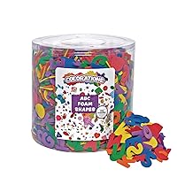 Colorations ABC Foam Shapes, 144 Pieces, 6 Colors, Storage Bucket, Collaging, Decorating, Learning, & Light Tables, ABC Letters, Alphabet Letters, Foam Letters