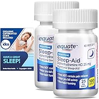 Equate Nighttime Sleep Aid Diphenhydramine HCl Caplets, 25 mg + Have a Great Sleep Better Idea Guide (2 Pack 200ct)