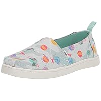 TOMS Youth Girl's Alpargata Espadrille Loafer Flat, Cloudy Grey Foil Cosmic Galaxy Print, 12