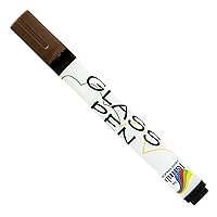Glass Pen Window Marker: Liquid Chalk Markers for Glass, Car Marker or Mirror Pen with Washable Paint - Car Windows, Storefront Window, Wedding, Parade, Party & Holiday Decorations (Brown, Fine Tip)