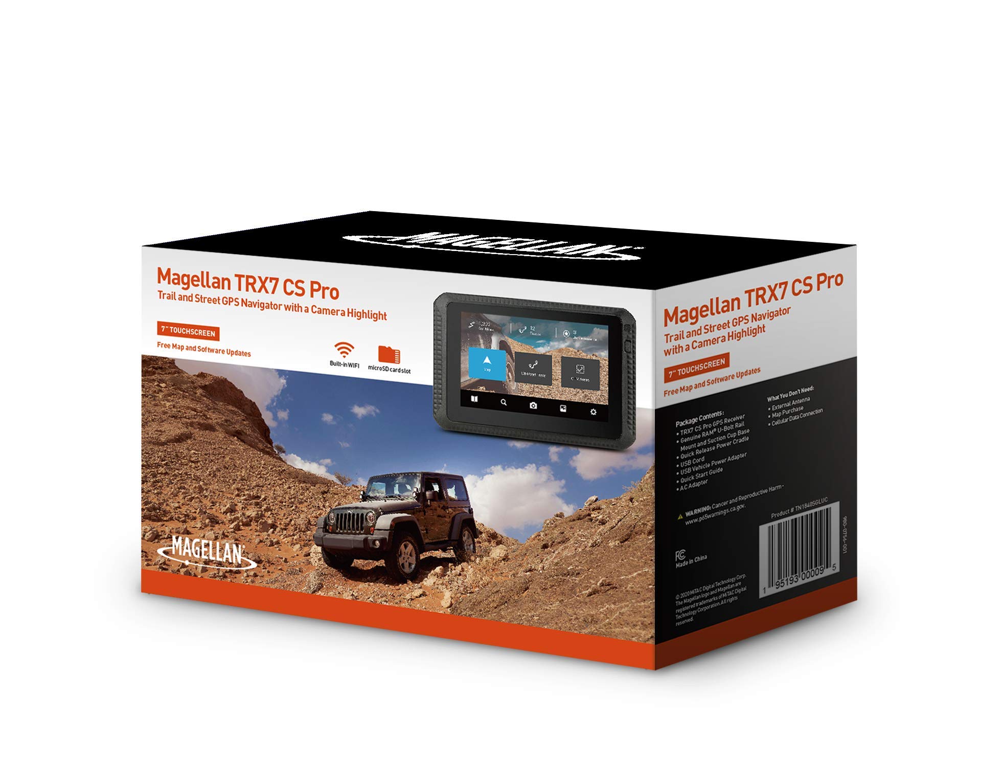 Magellan TN1840SGLUC TRX7 CS PRO Dual-Mount Trail & Street 7-Inch GPS Navigator with Rear-Facing Trail Camera
