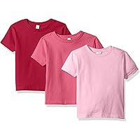 Clementine Apparel Girls' and Toddlers 3-Pack Short Sleeve Cotton T-Shirt: 2-7Yrs