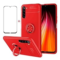 for Xiaomi Redmi 9T Case Screen Protector for Xiaomi Redmi 9T Cover [with Tempered Glass Free] Carbon Fiber Silicone Bracket Phone Holder Shockproof Cases 6.53