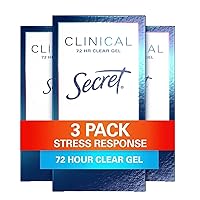 Secret Clinical Strength Clear Gel Antiperspirant and Deodorant, Stress Response, 1.6 oz (Pack of 3)