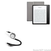 BoxWave Cable Compatible with Amazon Kindle Oasis (2nd Gen 2017) (Cable AllCharge miniSync, Retractable, Portable USB Cable for Amazon Kindle Oasis (2nd Gen 2017) - Jet Black